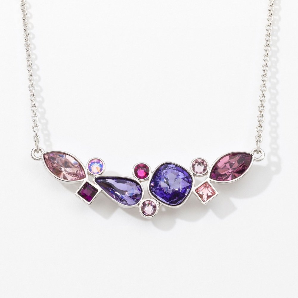 Amethyst, fuchsia, Iris, tanzanite, rose crystal necklace 💜